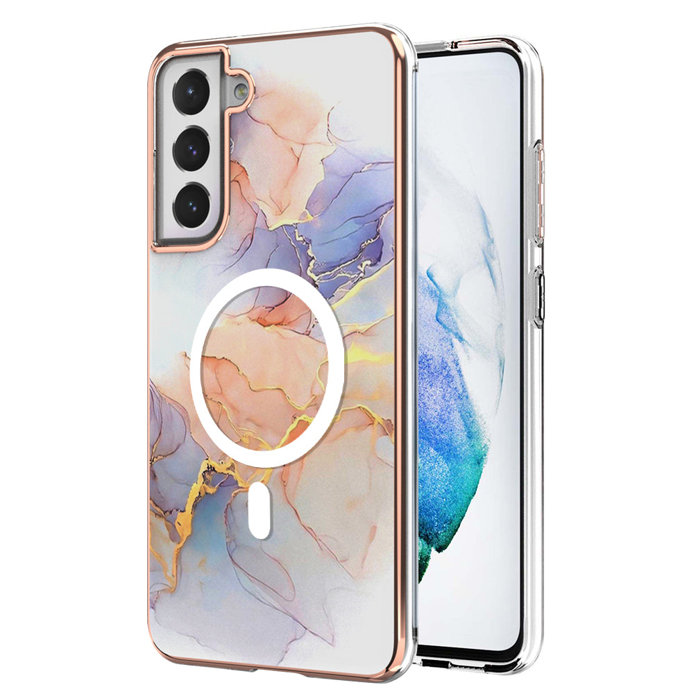 YB IMD Series-19 for Samsung Galaxy S21 FE 5G Magnetic Phone Case 2.0mm TPU Electroplating Pattern IMD Cover YB IMD Series-19 for Samsung Galaxy S21 FE 5G Magnetic Phone Case 2.0mm TPU Electroplating Pattern IMD Cover